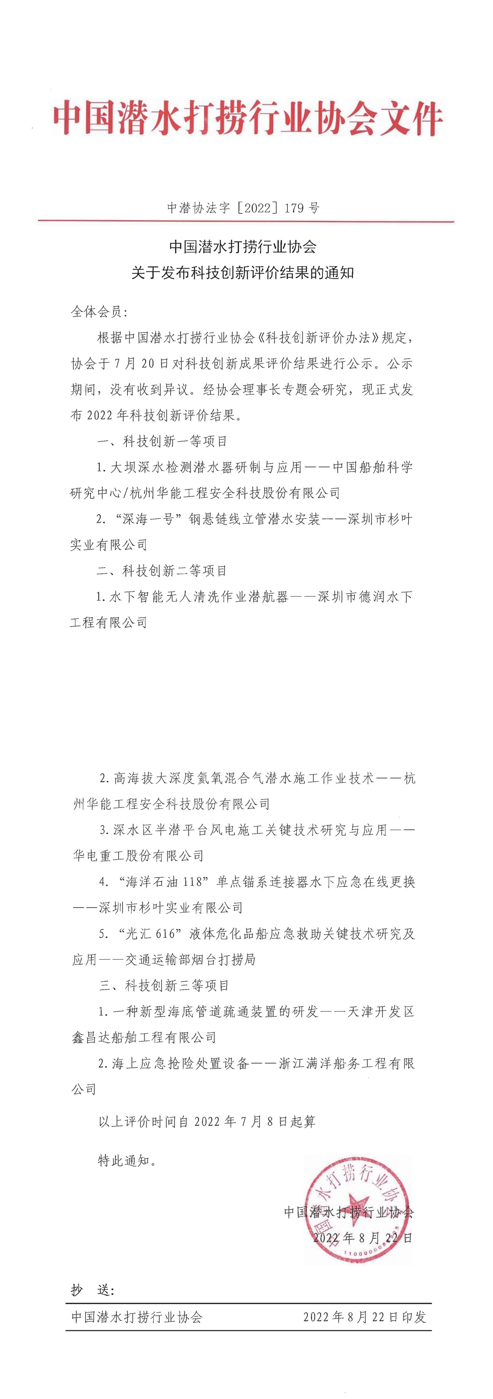 中国潜水打捞行业协会关于发布科技创新评价结果的通知_00.jpg